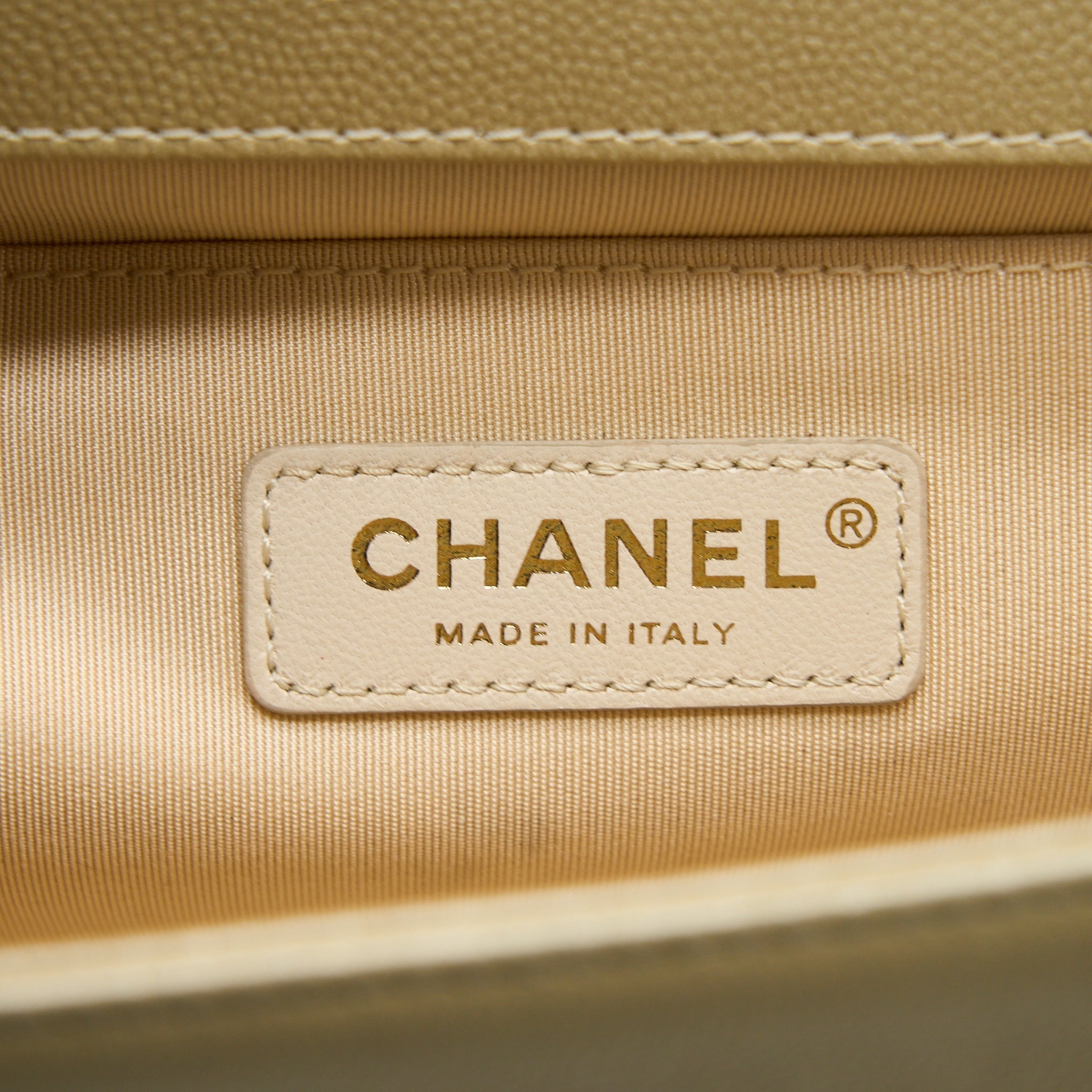 Chanel Medium Boy Caviar Gold L