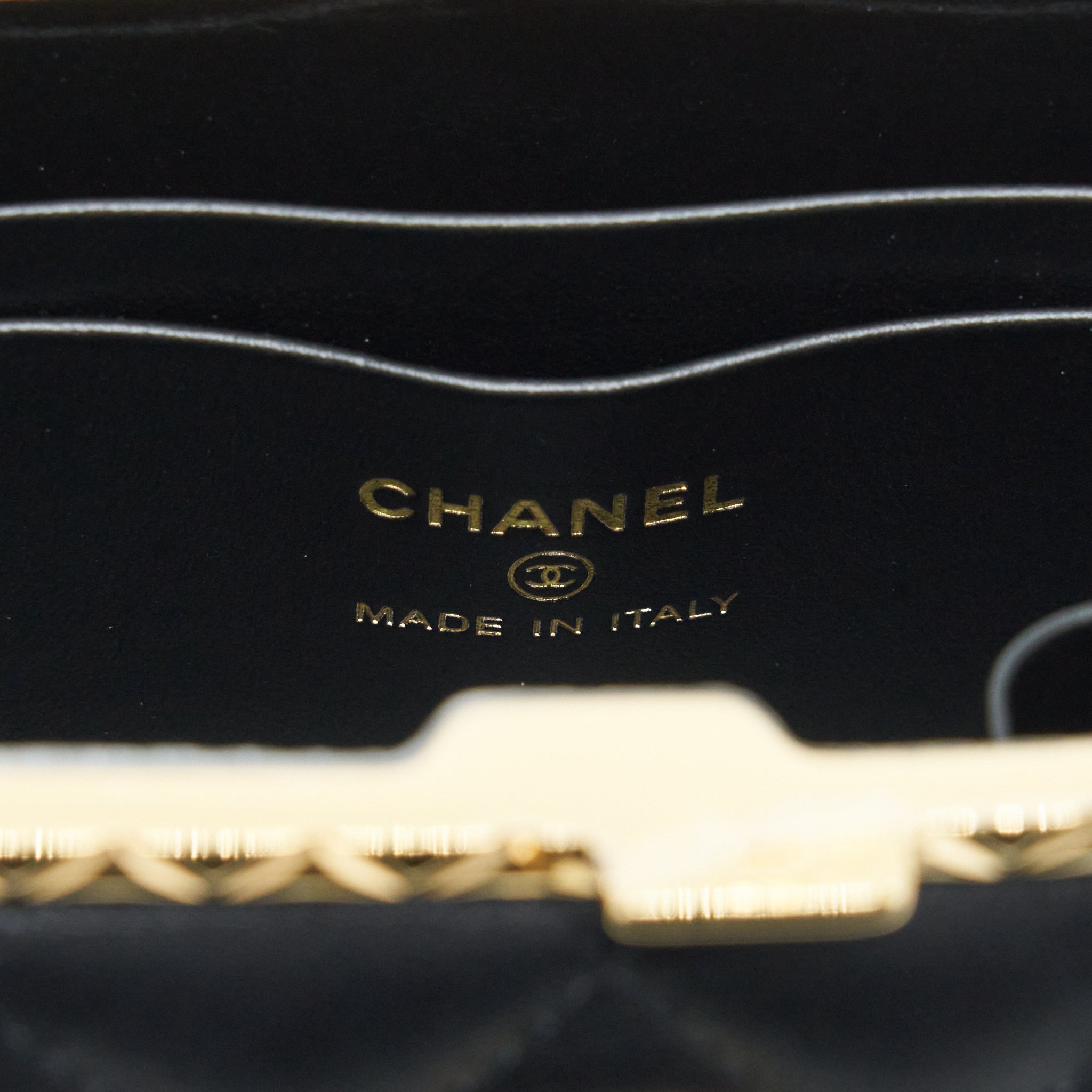 Chanel Small Clip Flap Vanity With Chain Lambskin Black