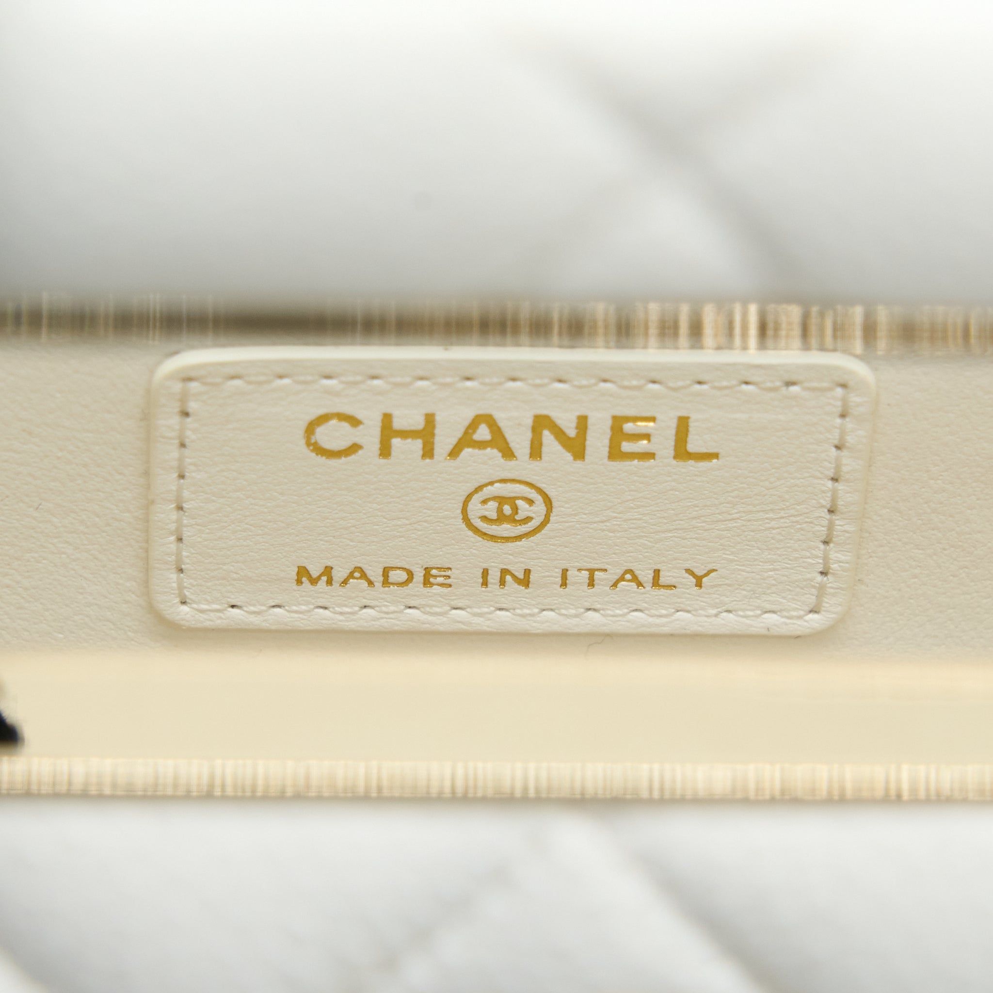 Chanel Vertical Evening Chain Bag Caviar White L (Microchip)