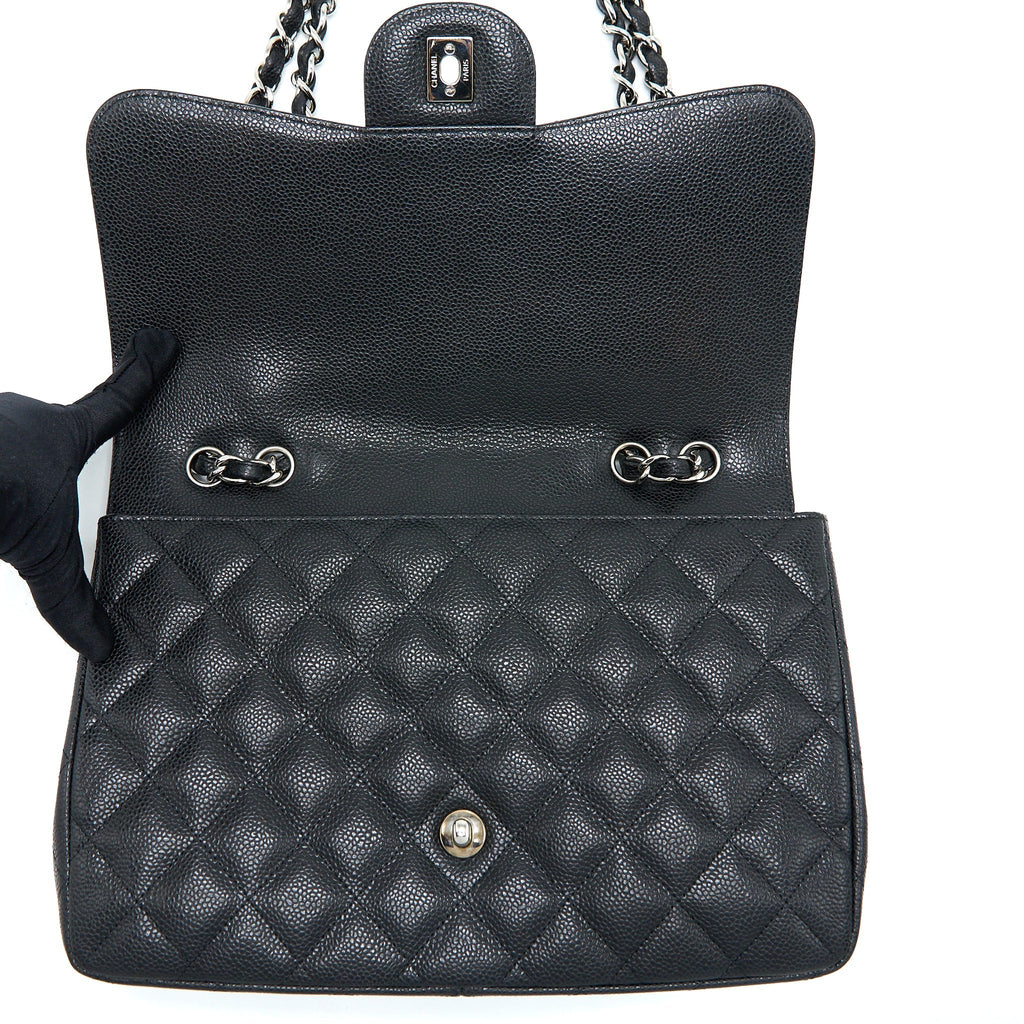 Chanel Jumbo Single Flap Bag Caviar Black