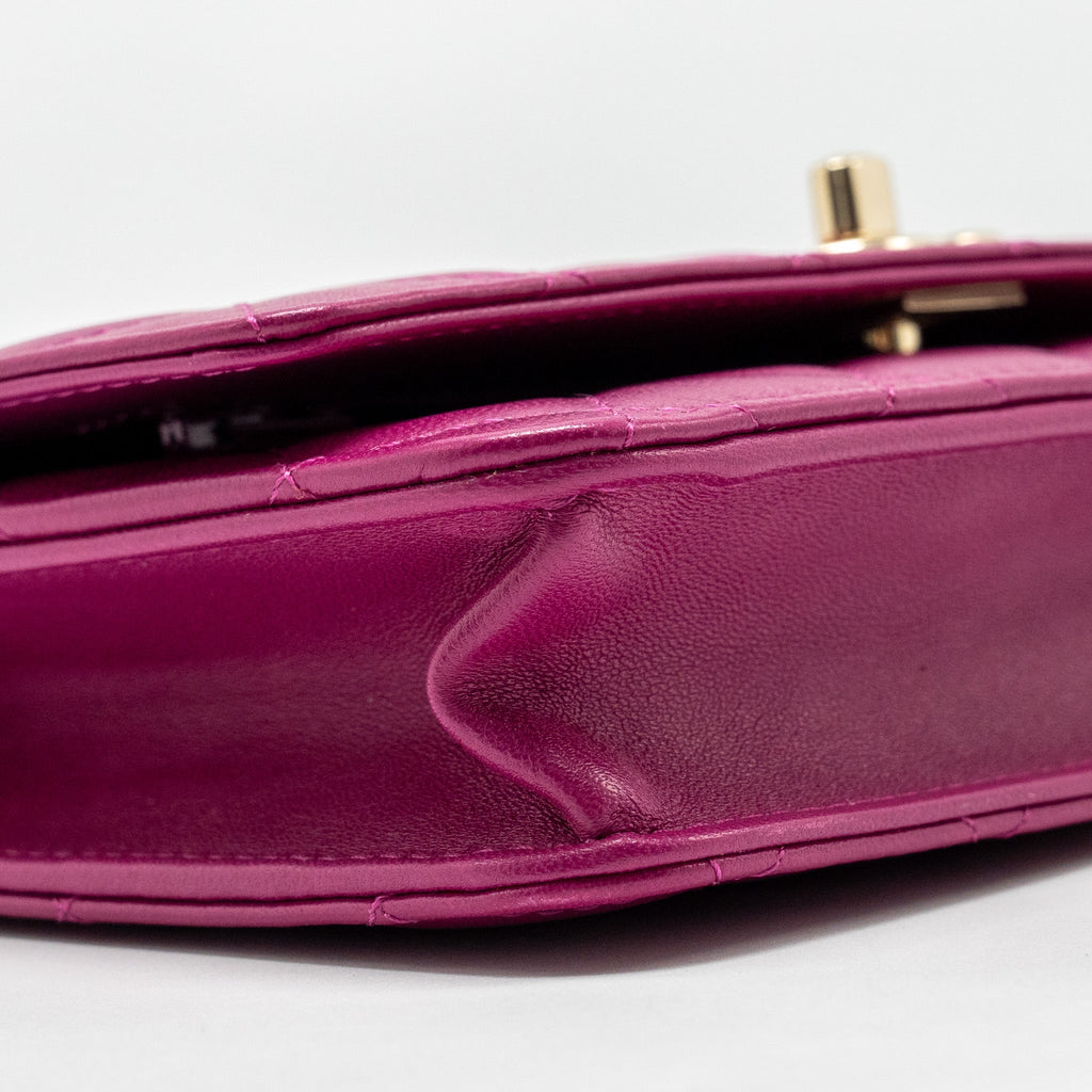 Chanel Trendy CC Wallet on Chain Lambskin Fuchsia