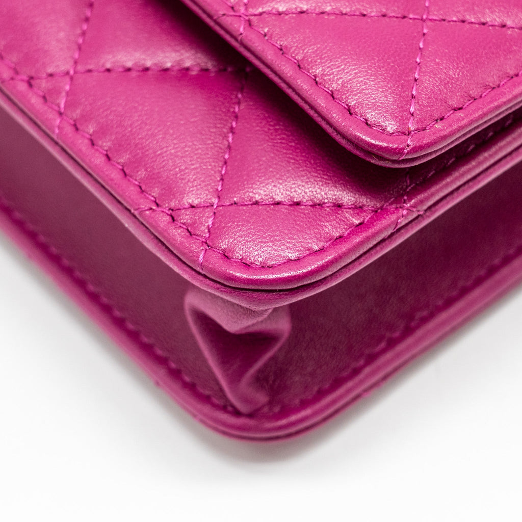 Chanel Trendy CC Wallet on Chain Lambskin Fuchsia