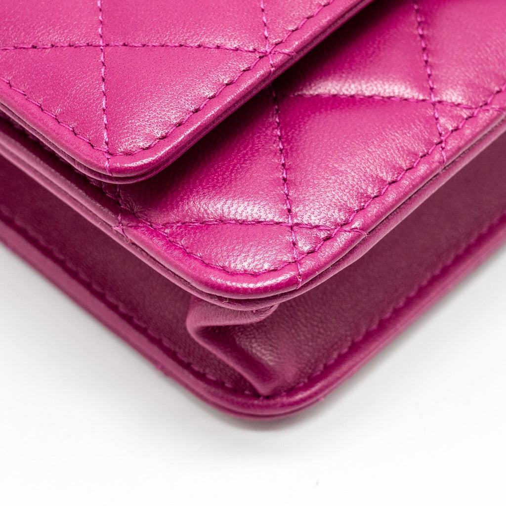 Chanel Trendy CC Wallet on Chain Lambskin Fuchsia
