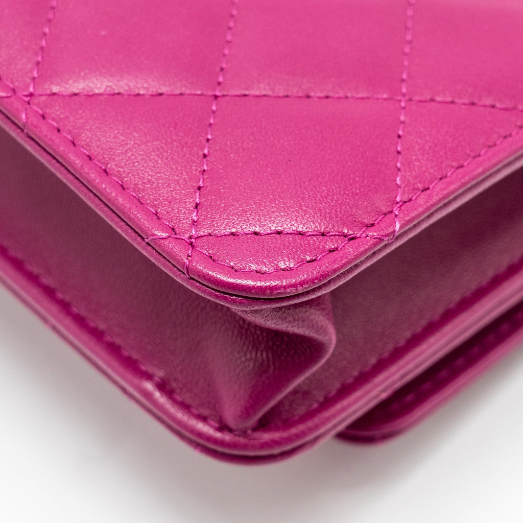 Chanel Trendy CC Wallet on Chain Lambskin Fuchsia