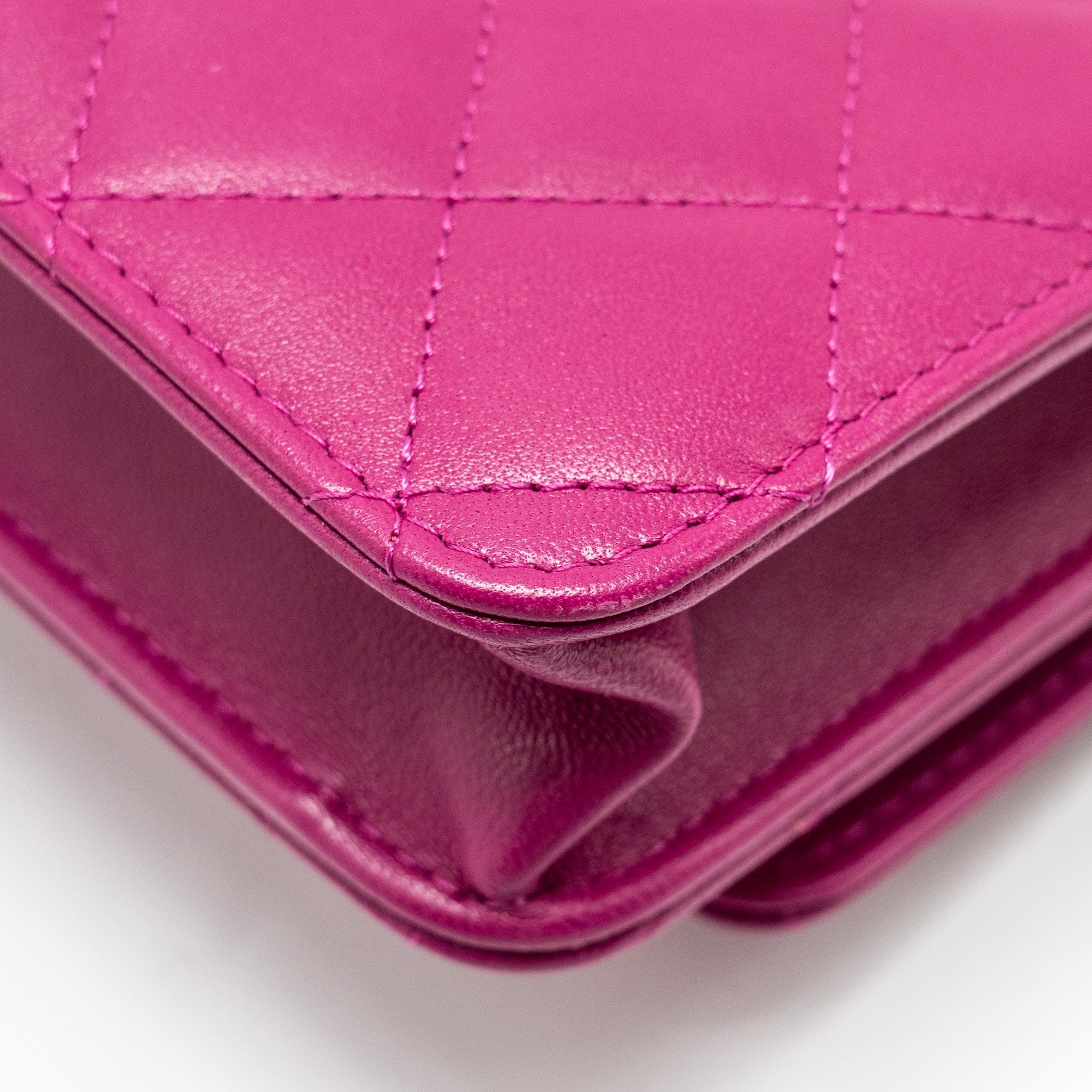 Chanel Trendy CC Wallet on Chain Lambskin Fuchsia
