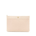 Chanel Clutch Chevron Caviar Beige
