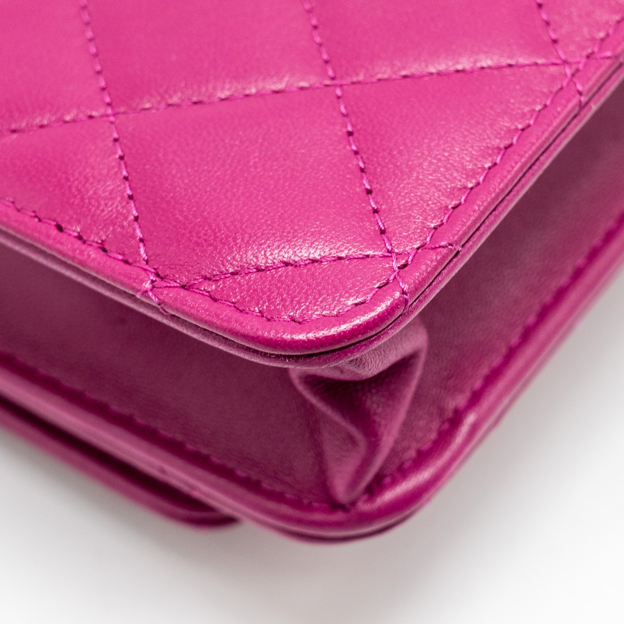 Chanel Trendy CC Wallet on Chain Lambskin Fuchsia