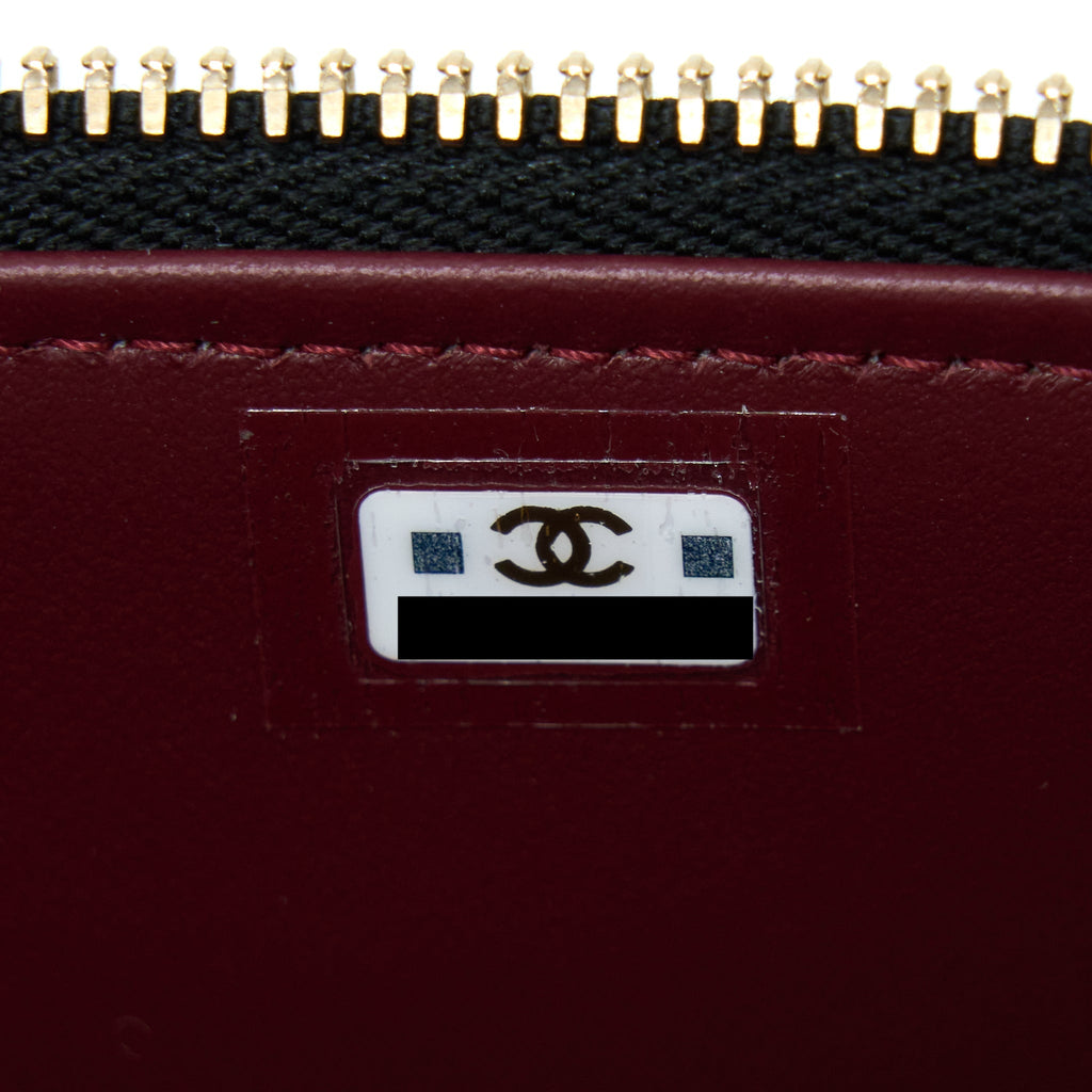 Chanel Long Vanity With Detailed Chain Lambskin Black
