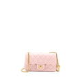 Chanel 23S Camellia Chain Mini Rectangular Flap Bag Lambskin Light Pink  (Microchip)