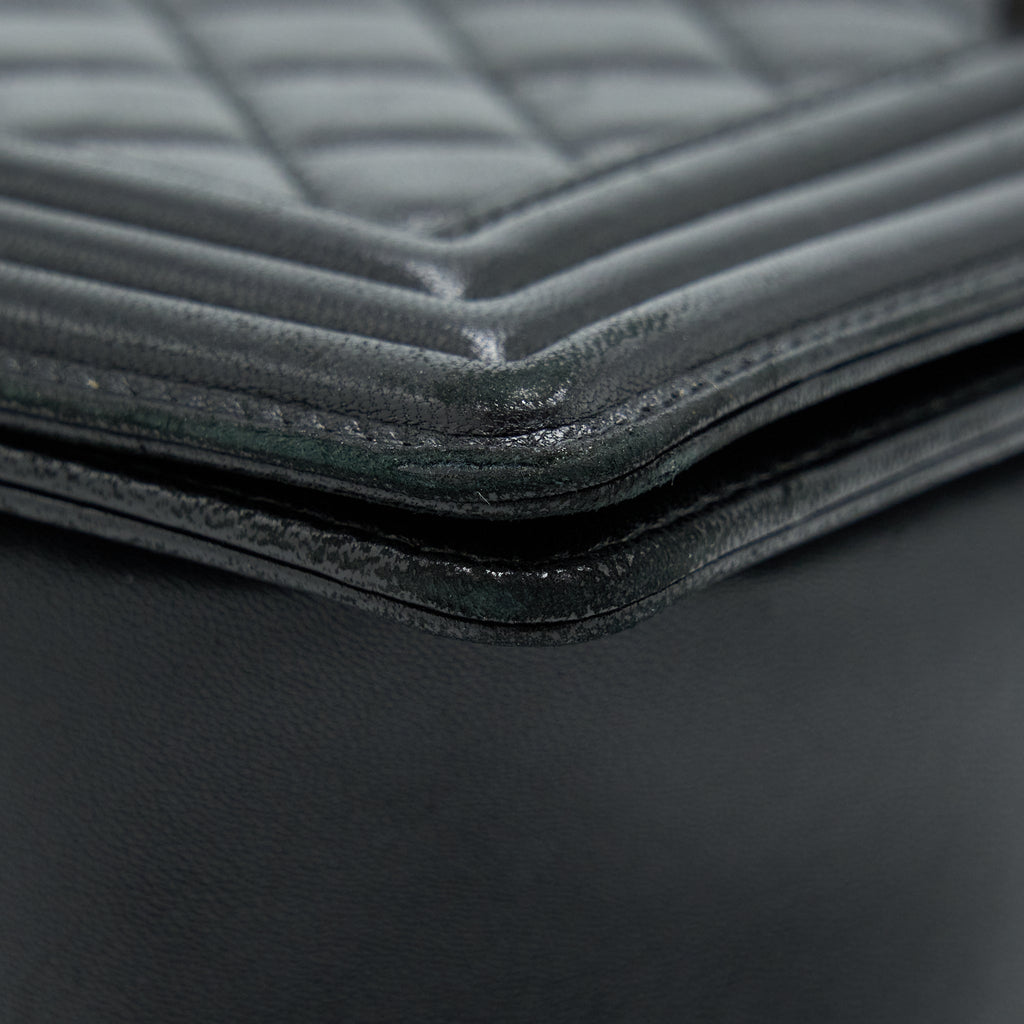 Chanel Medium Boy Bag Lambskin Black Ruthenium