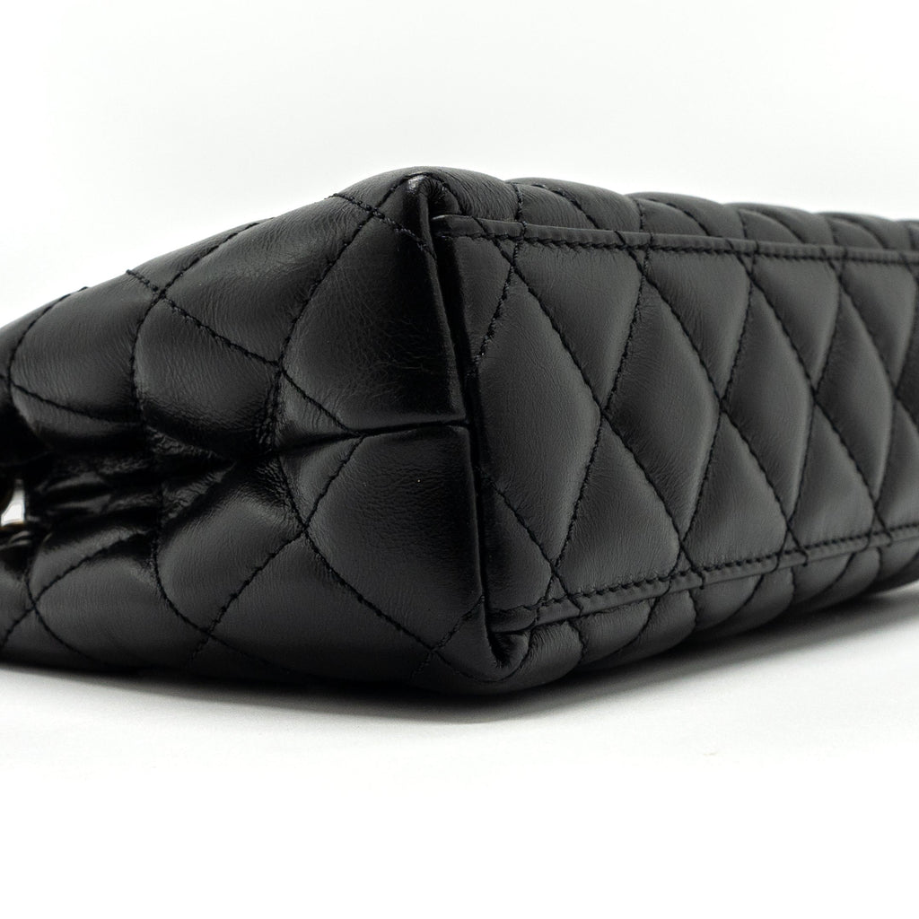 Chanel 23k Mini Shopping Bag Calfskin Black Brushed (Microchip)