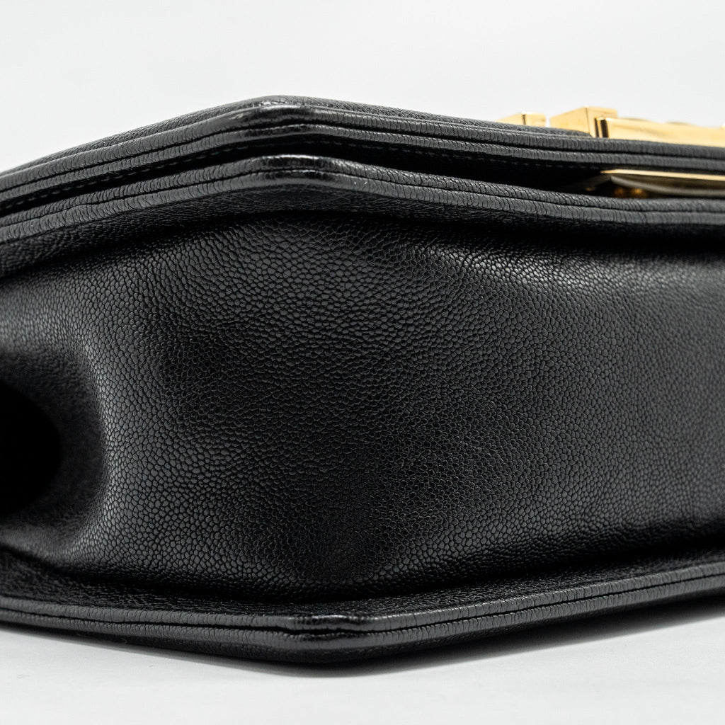 Chanel Chevron Small Boy Bag Caviar Black