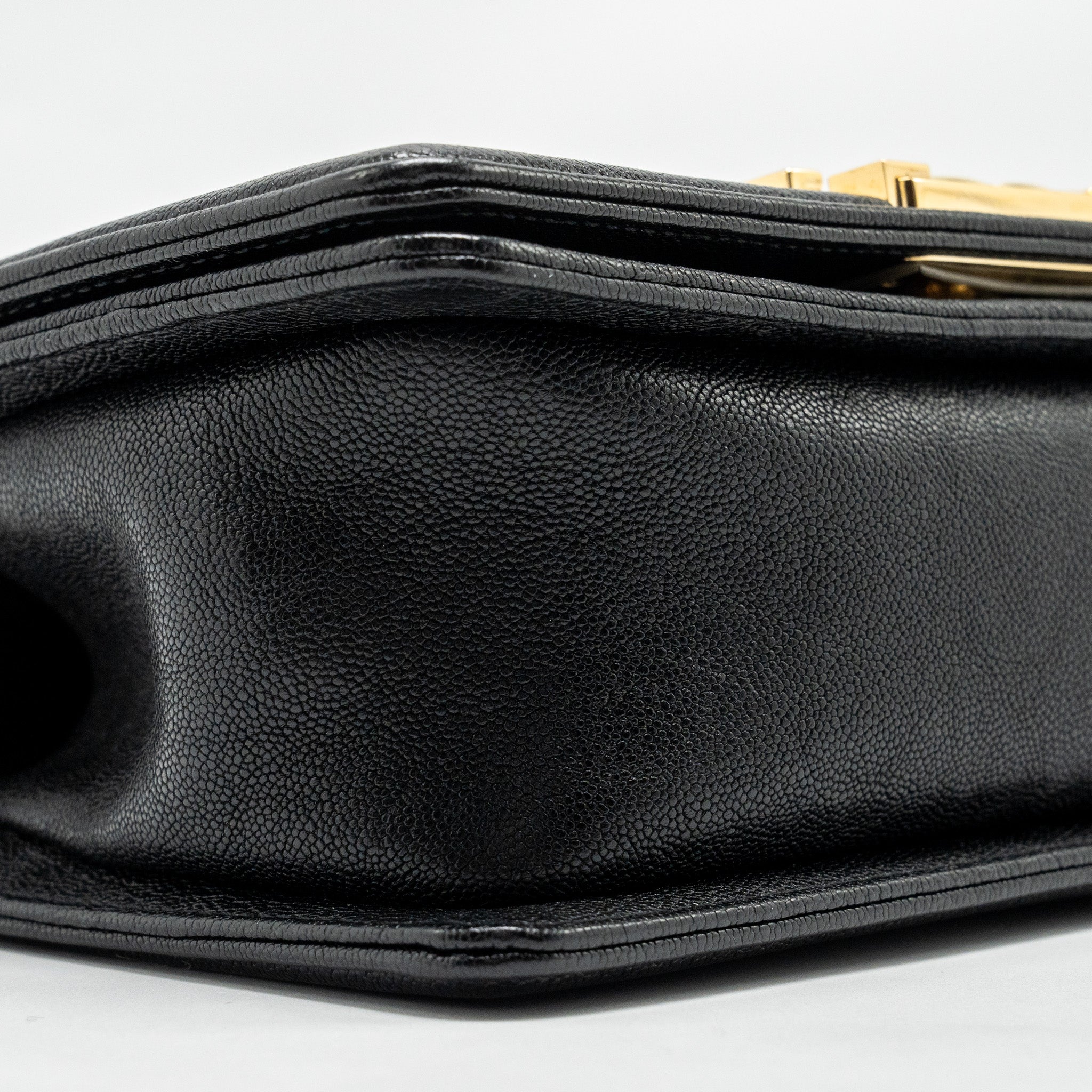 Chanel Chevron Small Boy Bag Caviar Black