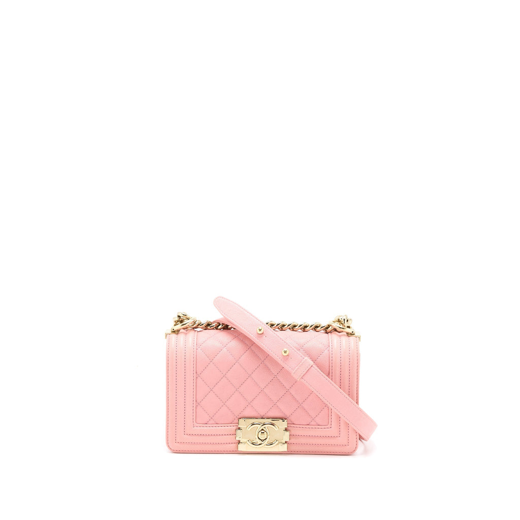 Chanel Small Boy Bag Caviar Pink L