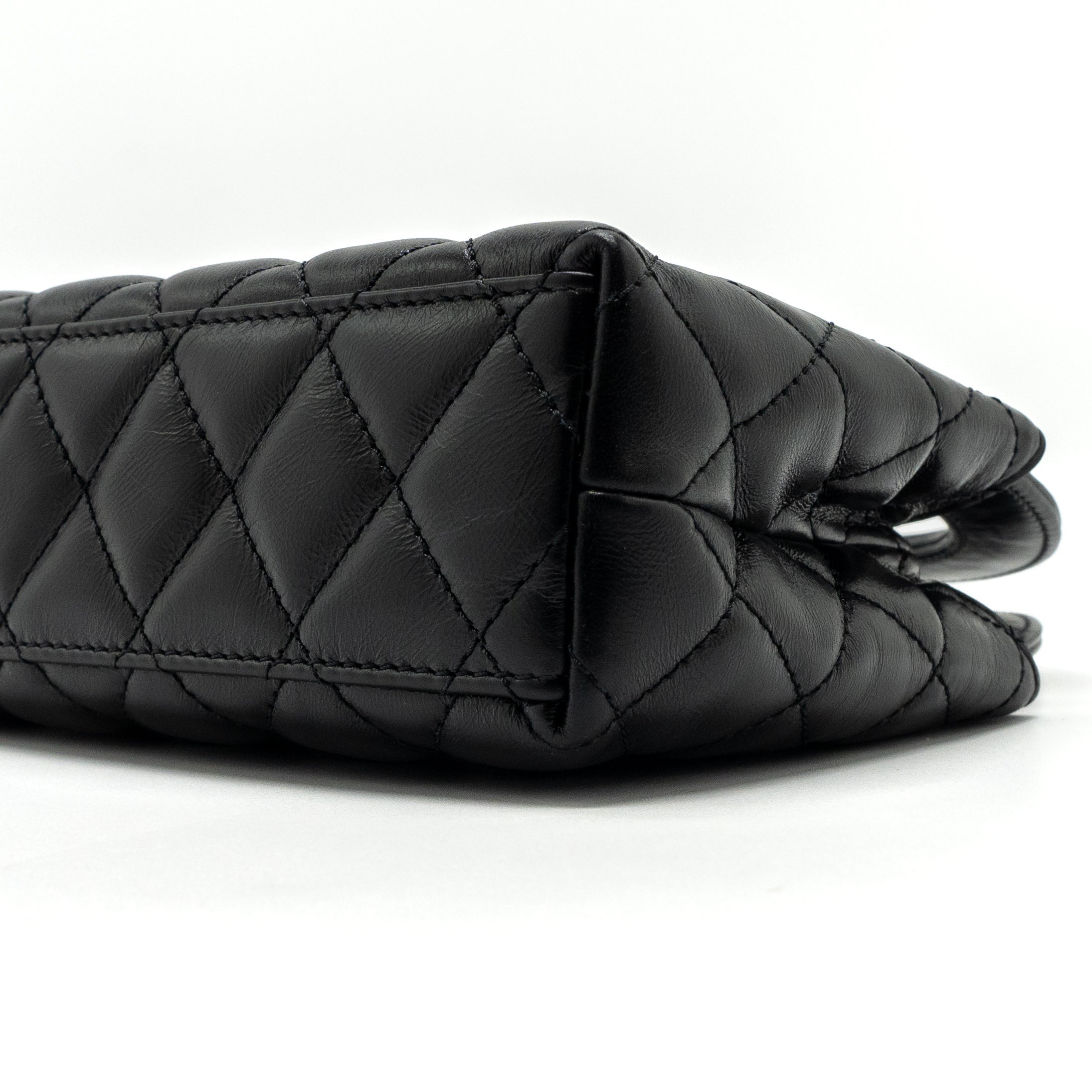 Chanel 23k Mini Shopping Bag Calfskin Black Brushed (Microchip)