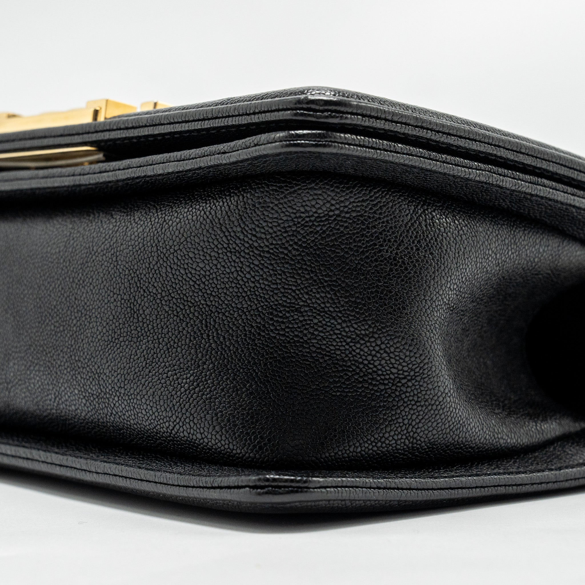 Chanel Chevron Small Boy Bag Caviar Black