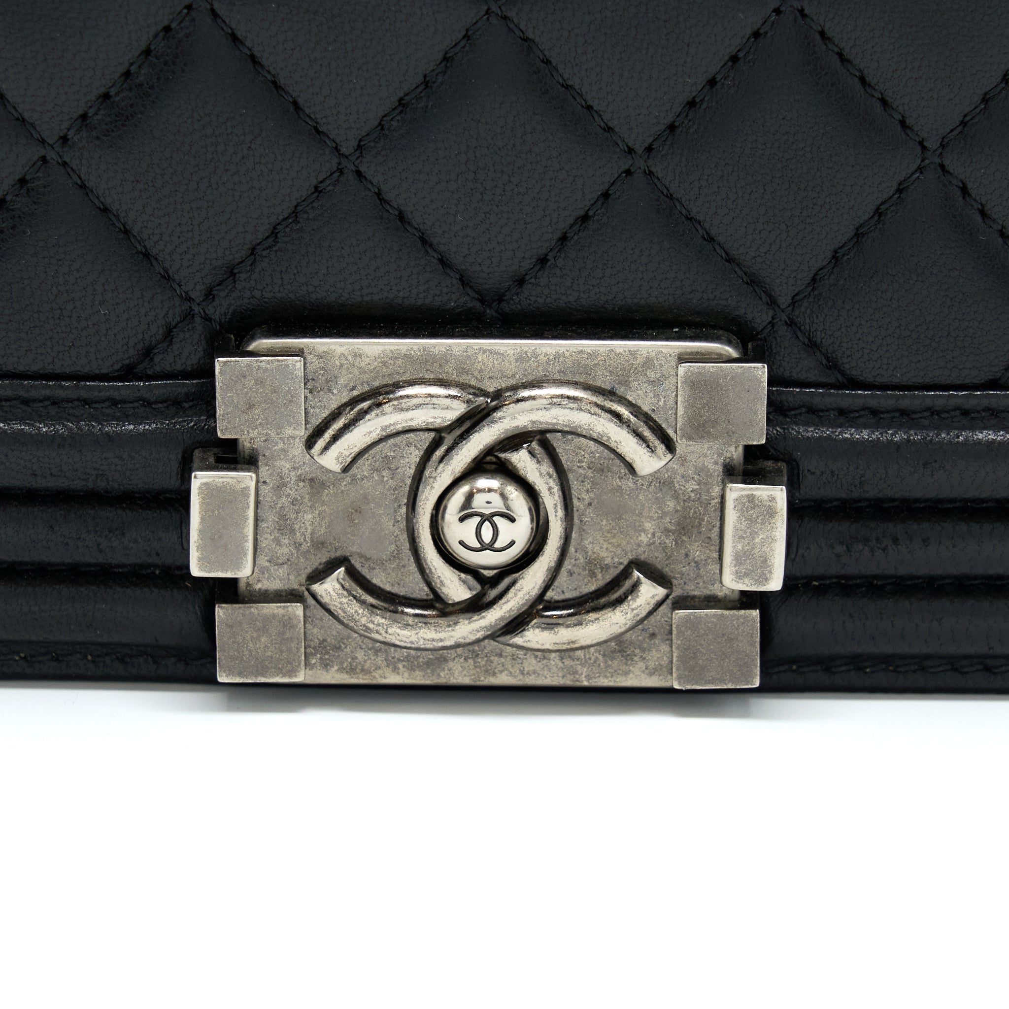 Chanel Medium Boy Bag Lambskin Black Ruthenium