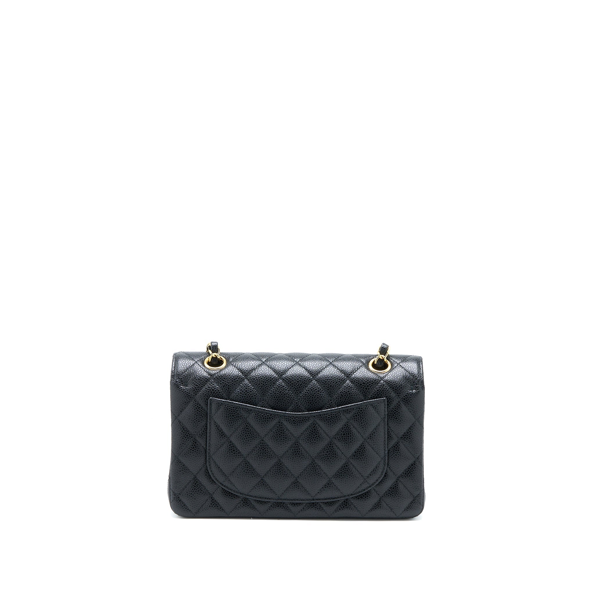 Chanel Small Classic Flap Bag Caviar Black  (Microchip)
