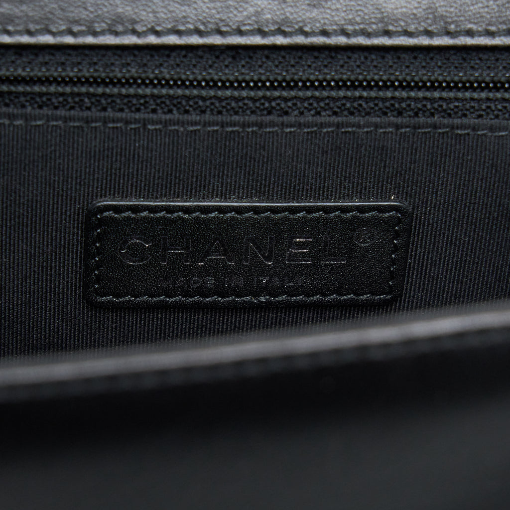 Chanel Medium Boy Bag Lambskin Black Ruthenium