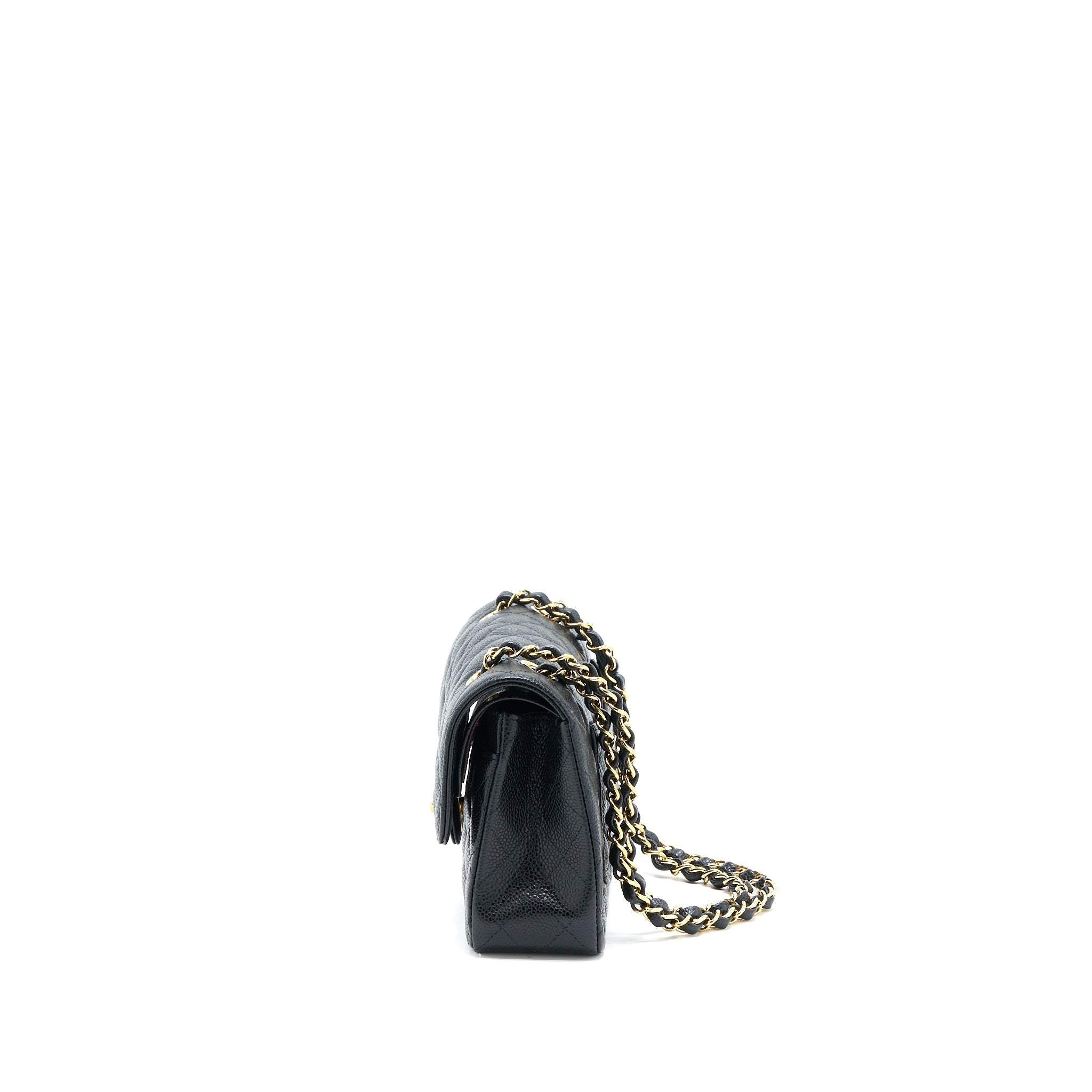 Chanel Small Classic Flap Bag Caviar Black  (Microchip)