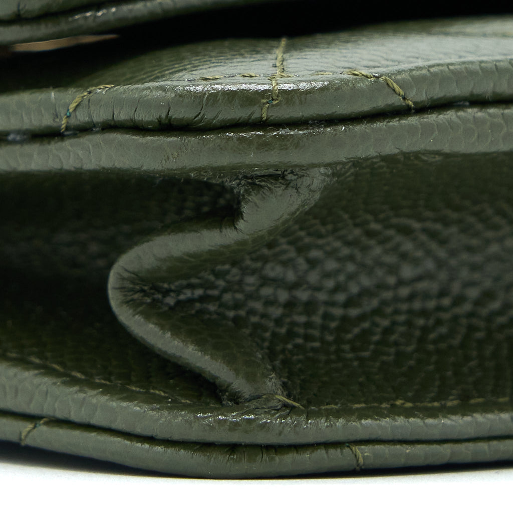 Chanel 22K Wallet On Chain Caviar Dark Green L (Microchip)