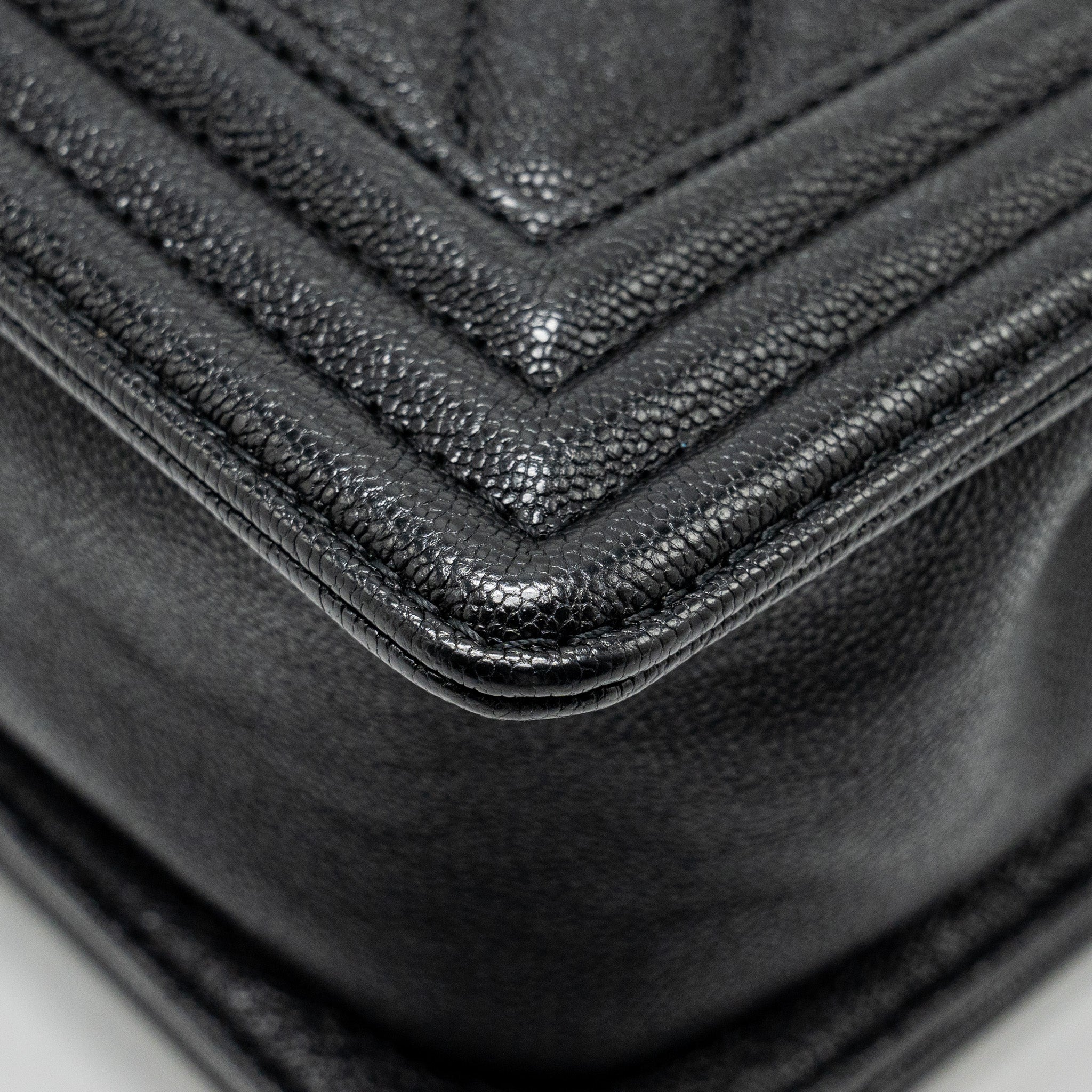 Chanel Chevron Small Boy Bag Caviar Black