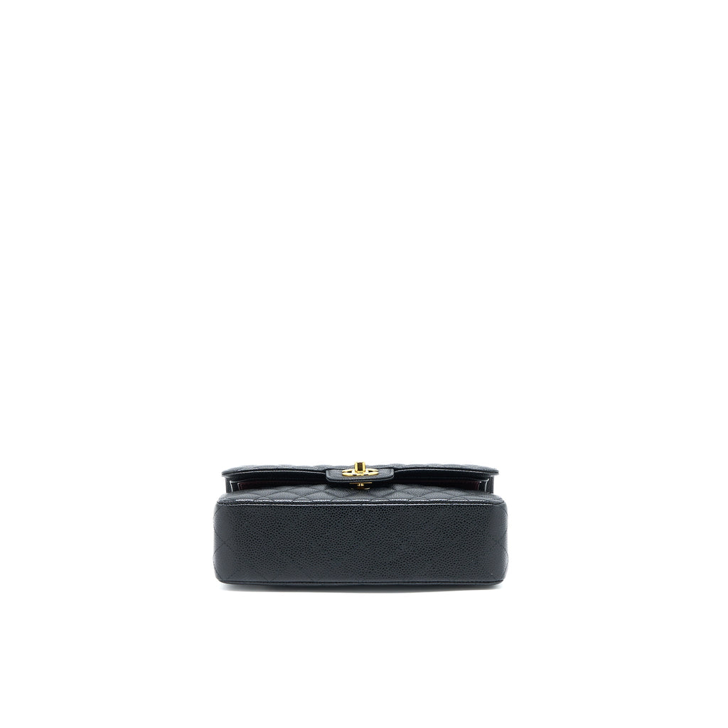Chanel Small Classic Flap Bag Caviar Black  (Microchip)