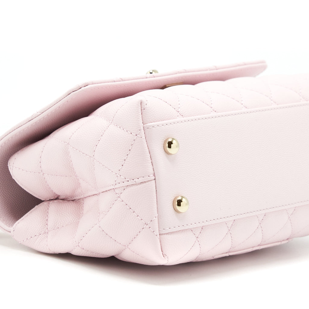 Chanel 22P Small Coco Handle Caviar Light Pink L