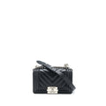 Chanel Small Chevron Boy Bag Shiny Grained Calfskin Black