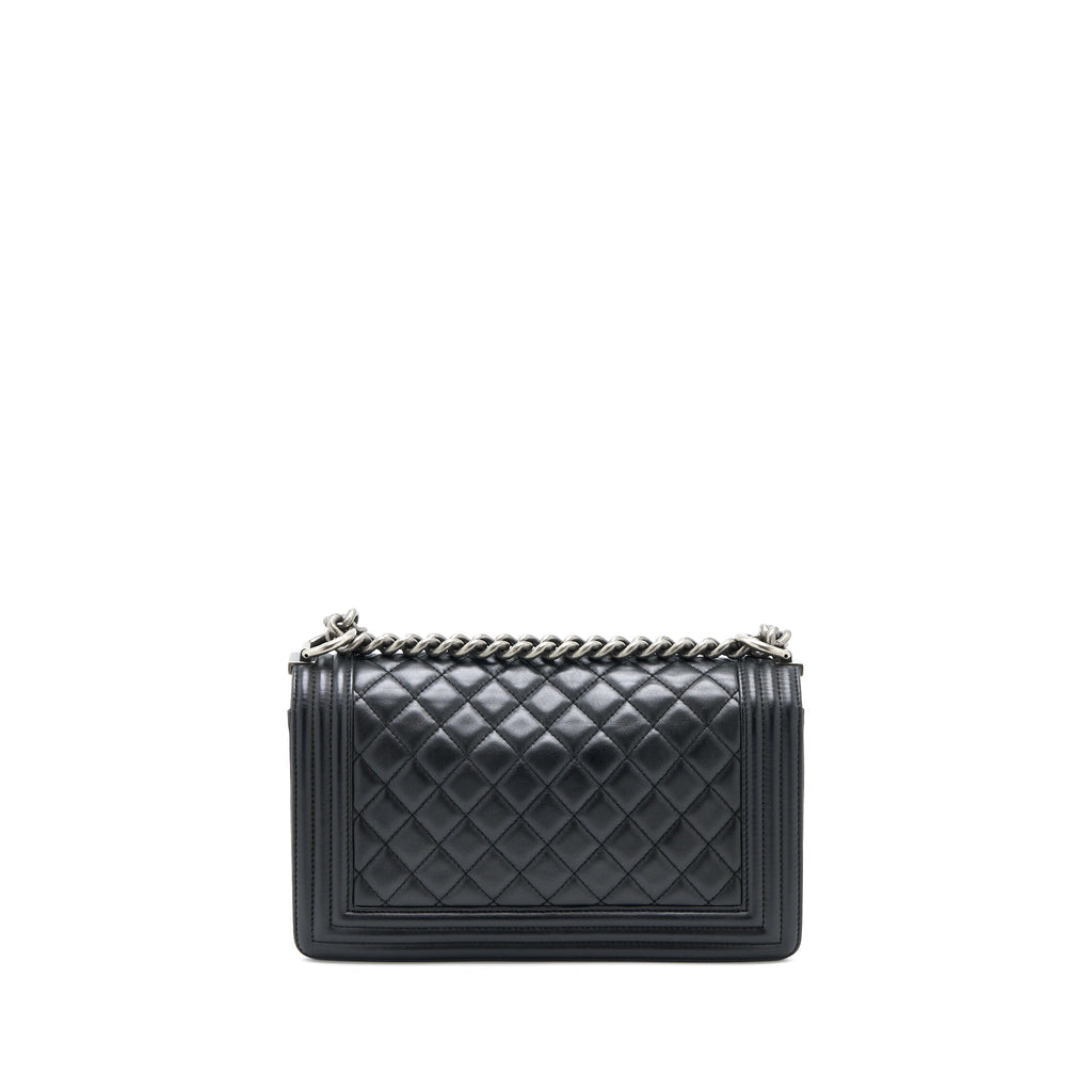 Chanel Medium Boy Bag Lambskin Black Ruthenium
