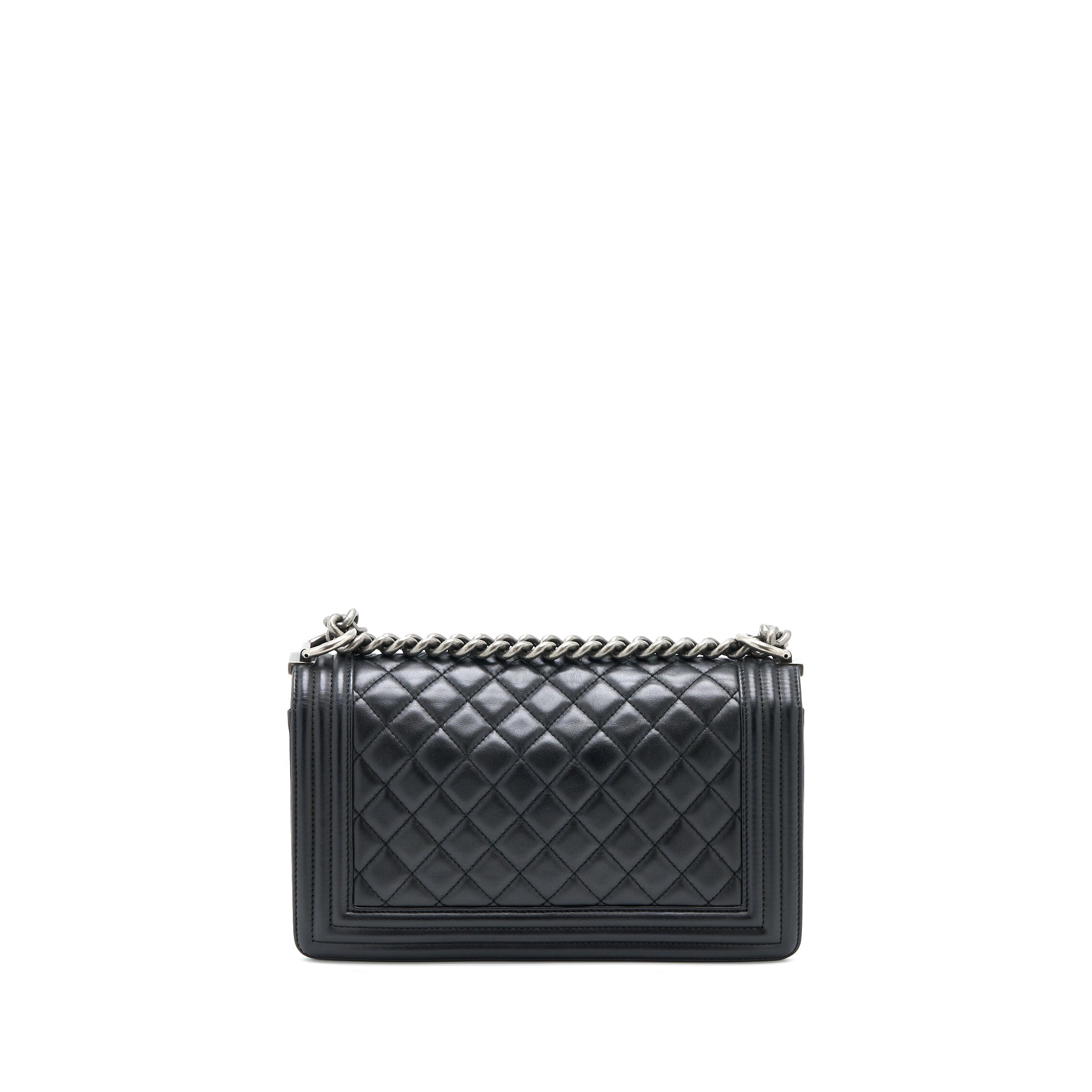 Chanel Medium Boy Bag Lambskin Black Ruthenium