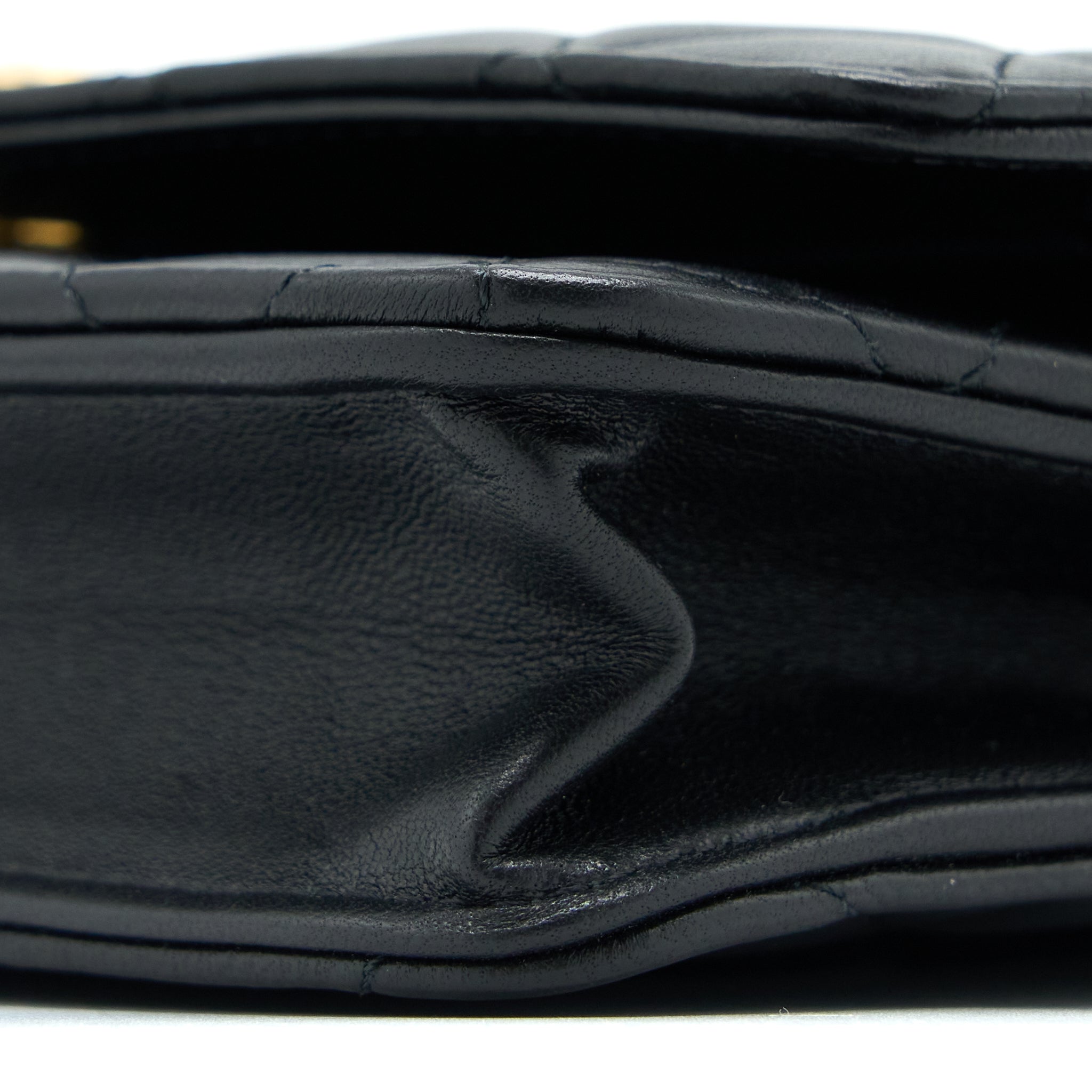 Chanel Top Handle Wallet On Chain Lambskin Black Brushed  (Microchip)