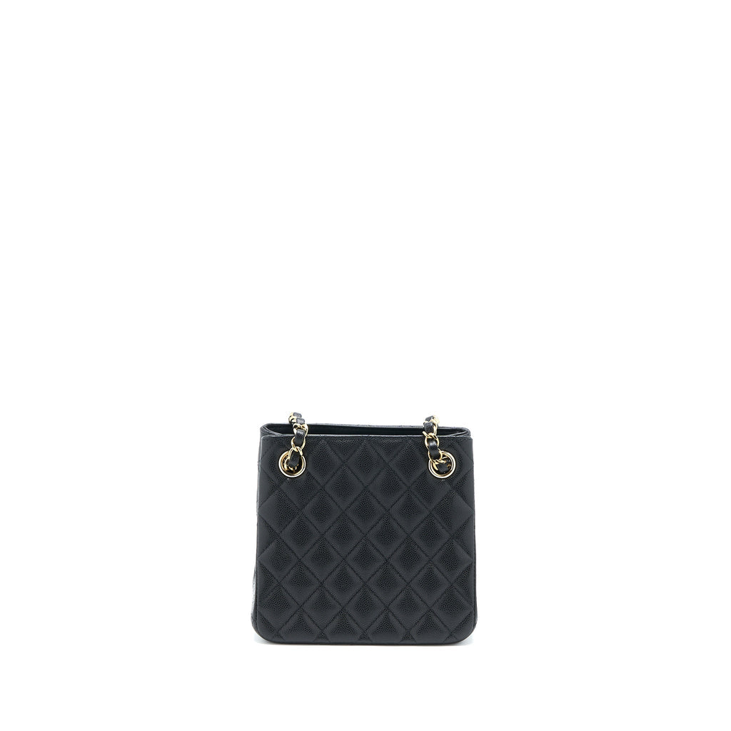Chanel Mini Bucket Tote Bag Caviar Black L (Microchip)