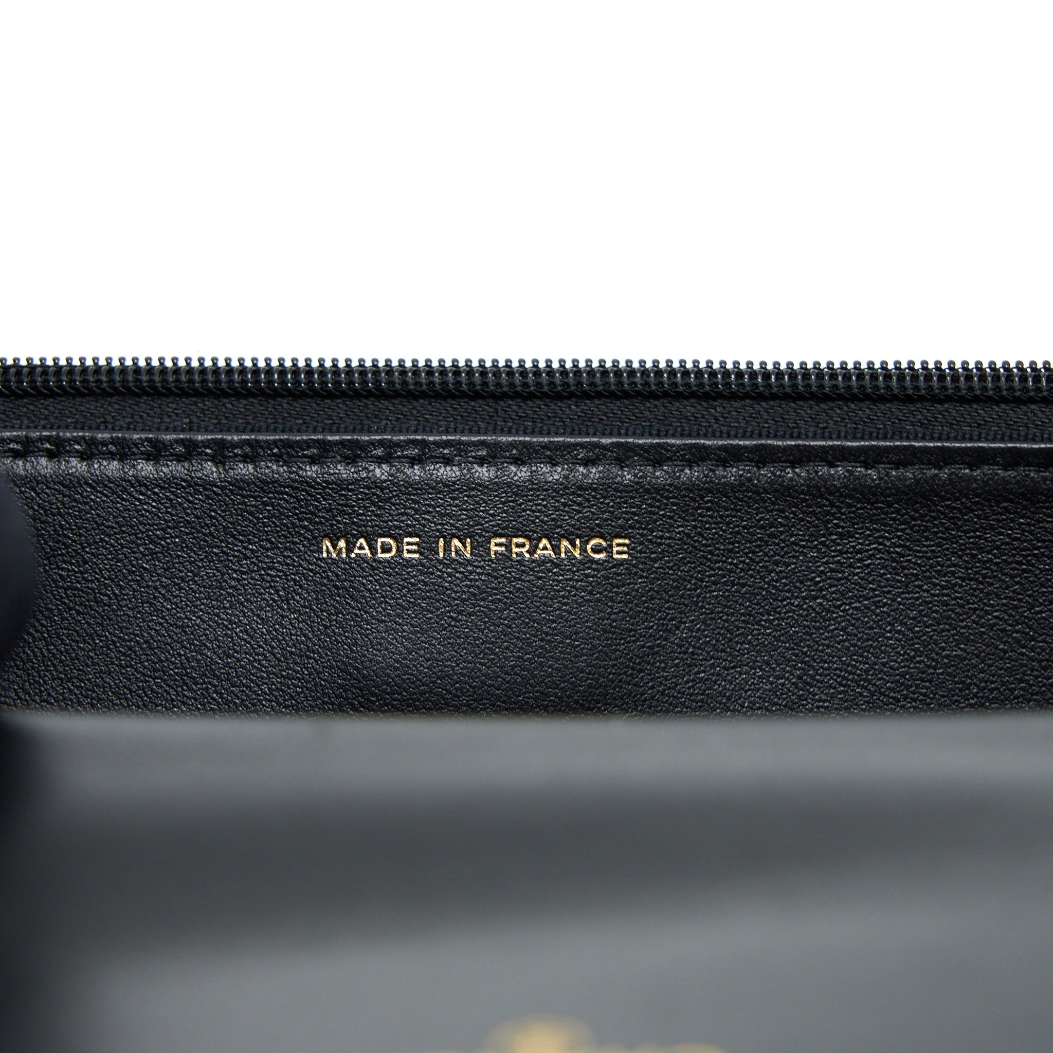 Chanel Top Handle Wallet On Chain Lambskin Black Brushed  (Microchip)