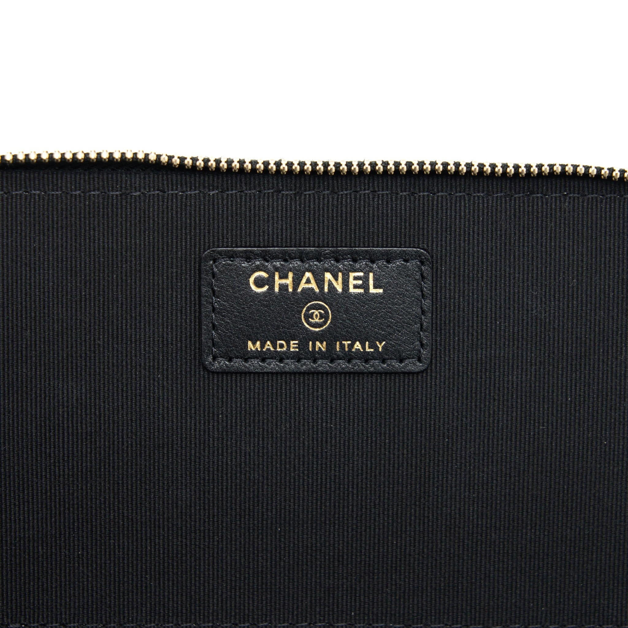Chanel Top Handle Long Vanity With Chain Lambskin Black