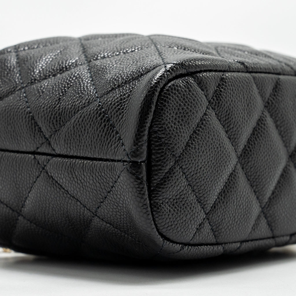 Chanel 25c Quilted Hobo Bag Caviar Black  (microchip)