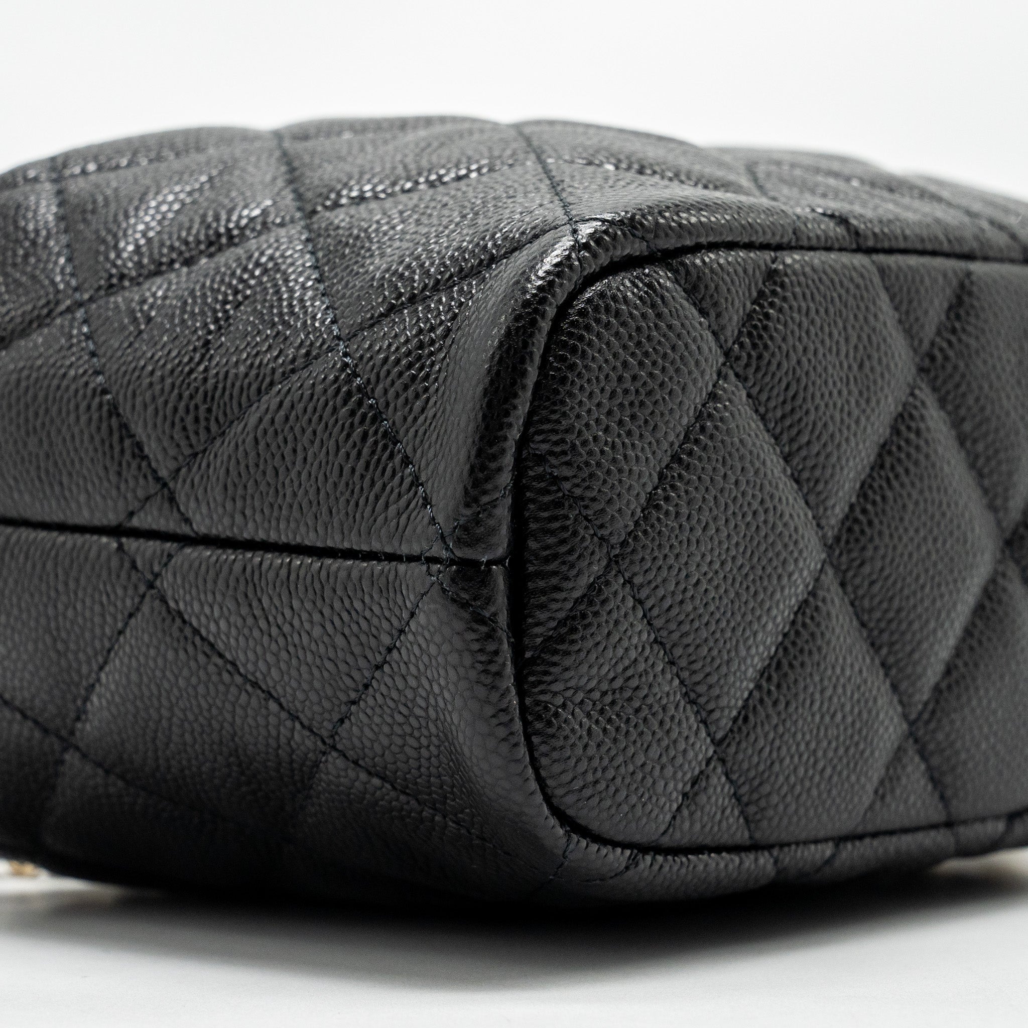 Chanel 25c Quilted Hobo Bag Caviar Black  (microchip)