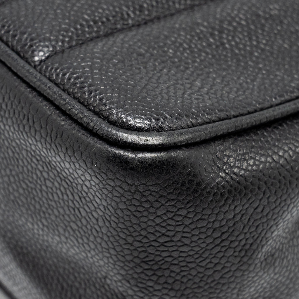 Chanel Vintage Vertical Jumbo Flap Bag Caviar Black