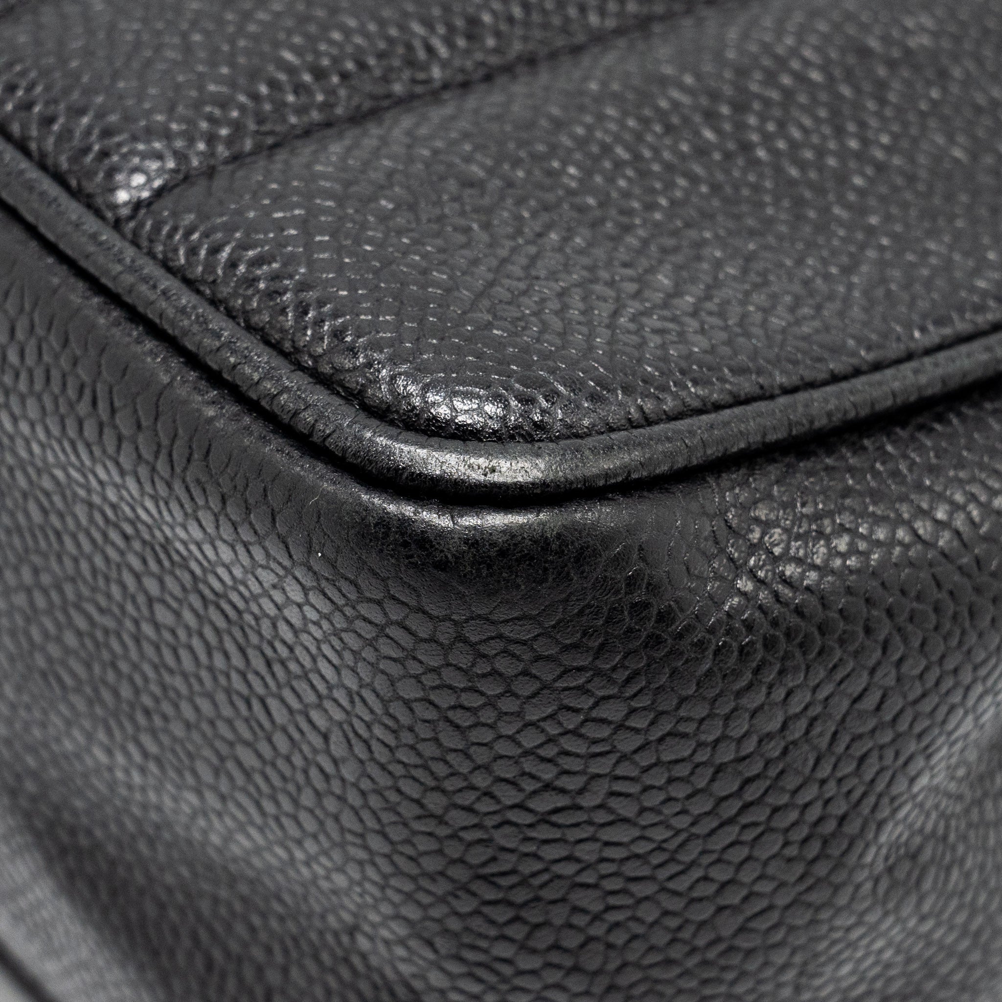 Chanel Vintage Vertical Jumbo Flap Bag Caviar Black
