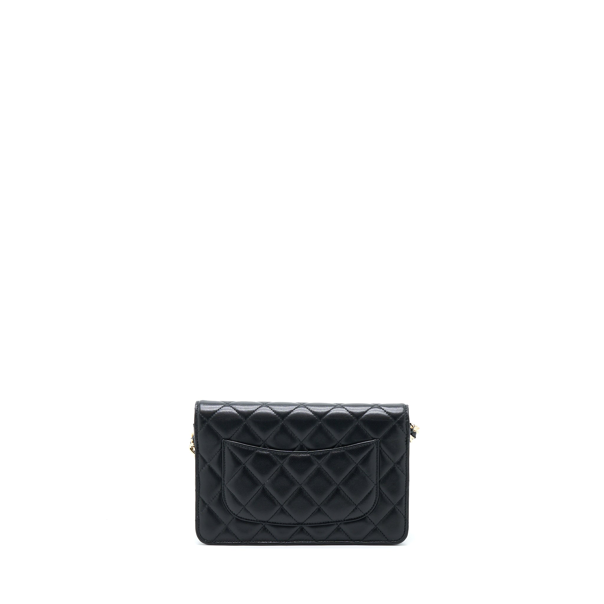 Chanel Coco Charm Wallet On Chain Lambskin Black L