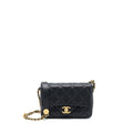 Chanel 22A Small Flap Bag Grained Shiny Calfskin Black Brushed (Microchip)