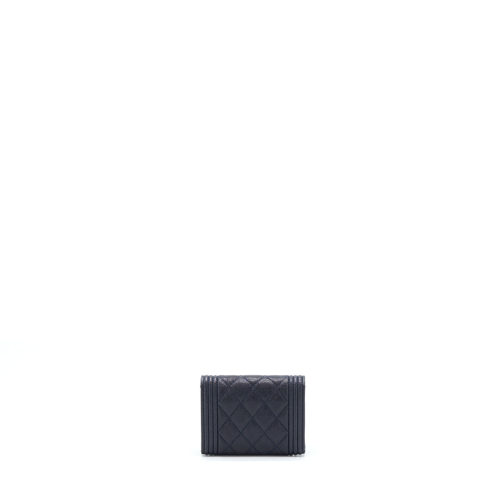 Chanel Boy Small Flap Card Holder Caviar Black