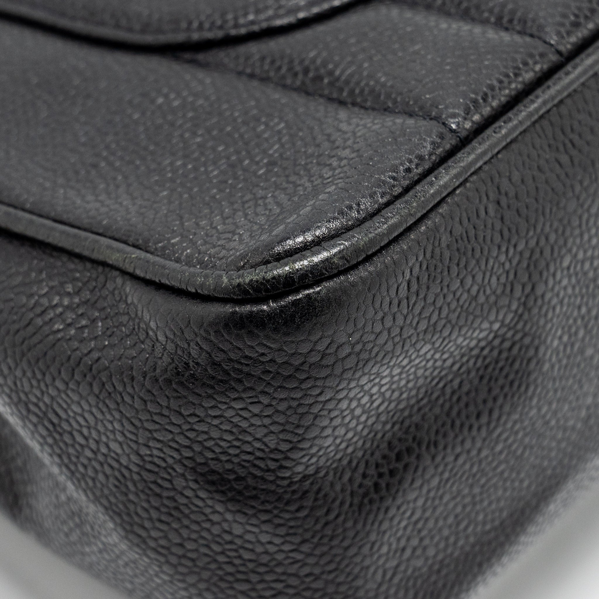 Chanel Vintage Vertical Jumbo Flap Bag Caviar Black