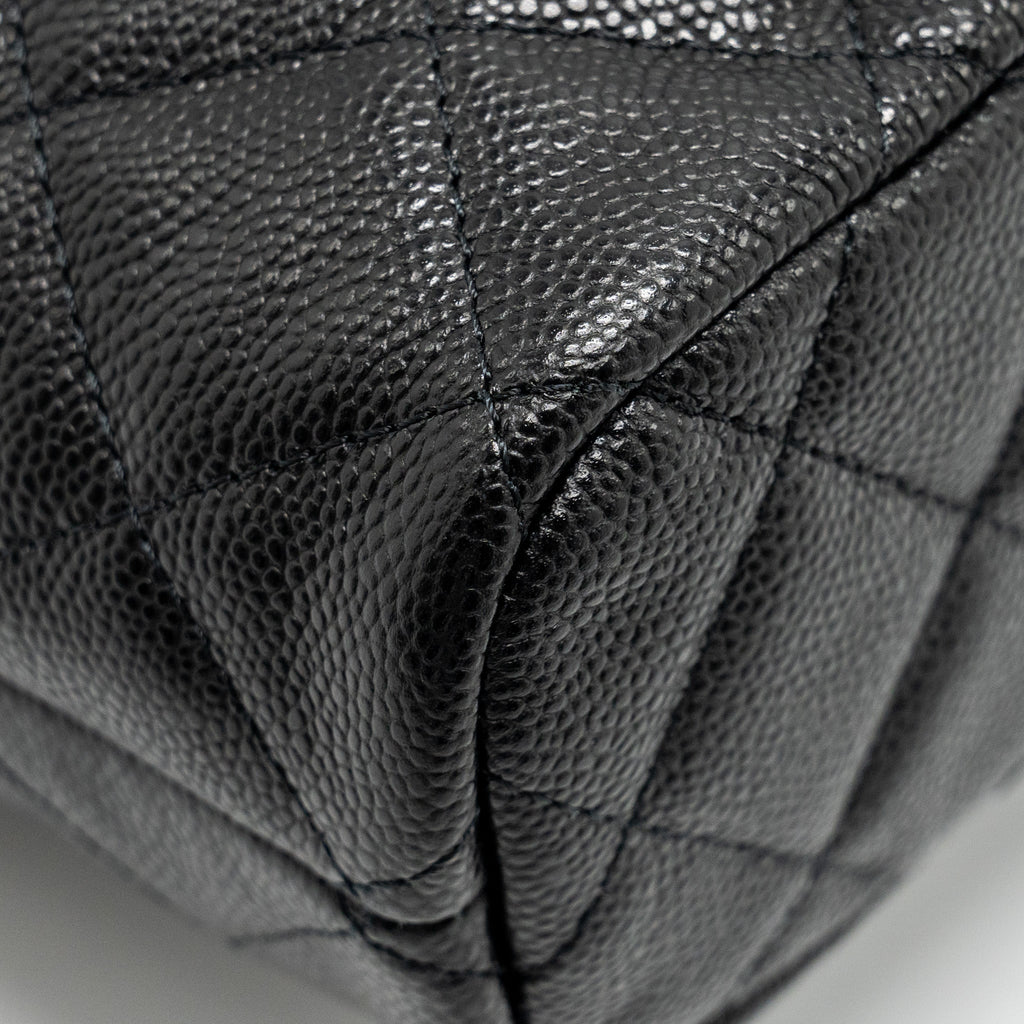 Chanel 25c Quilted Hobo Bag Caviar Black  (microchip)