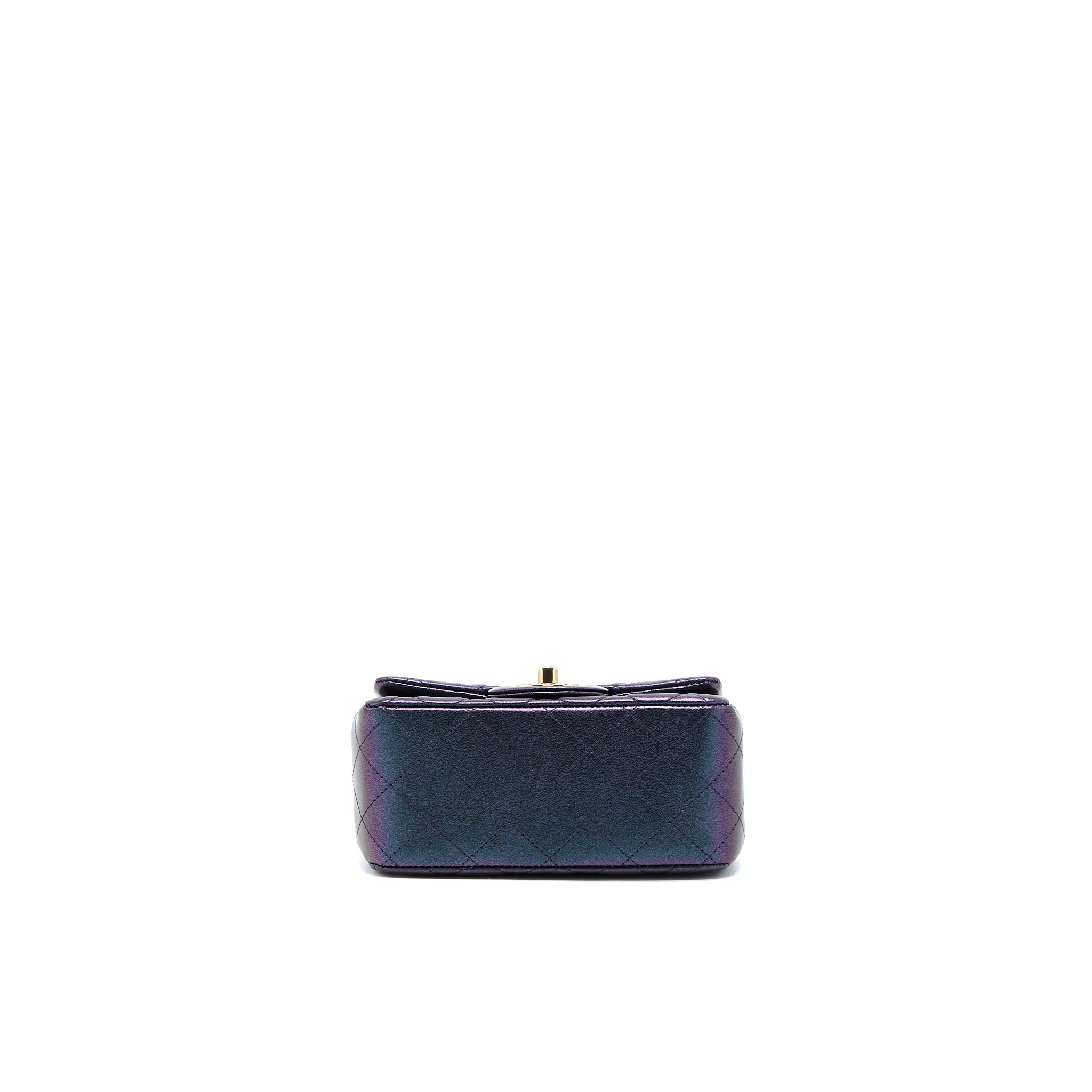 Chanel 22B Mini Square Pearly Lambskin Black L (Microchip)