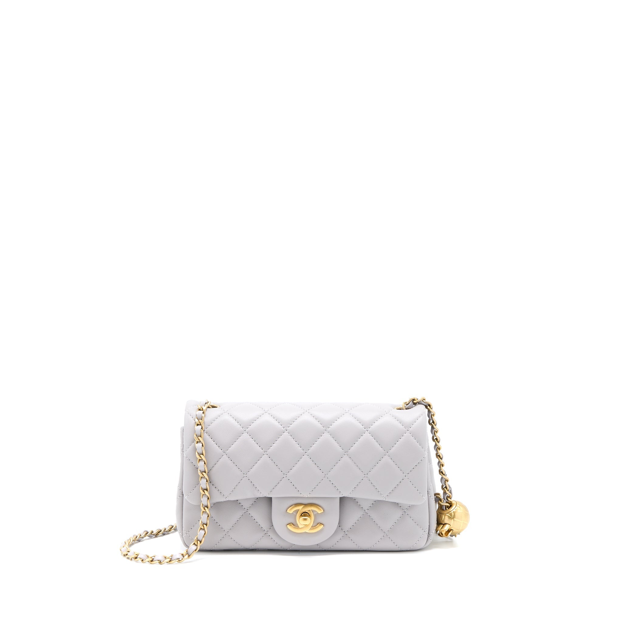 Chanel Pearl Crush Mini Rectangular Lambskin Grey Brushed (Microchip)