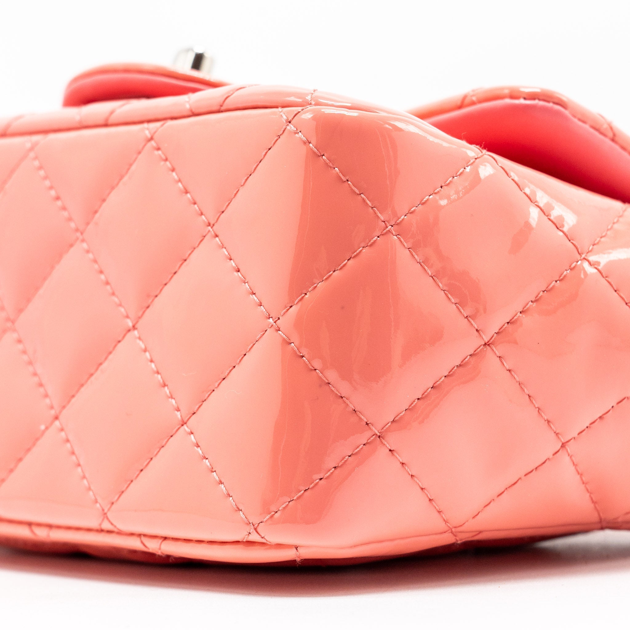 Chanel Mini Square Flap Bag Patent Pink