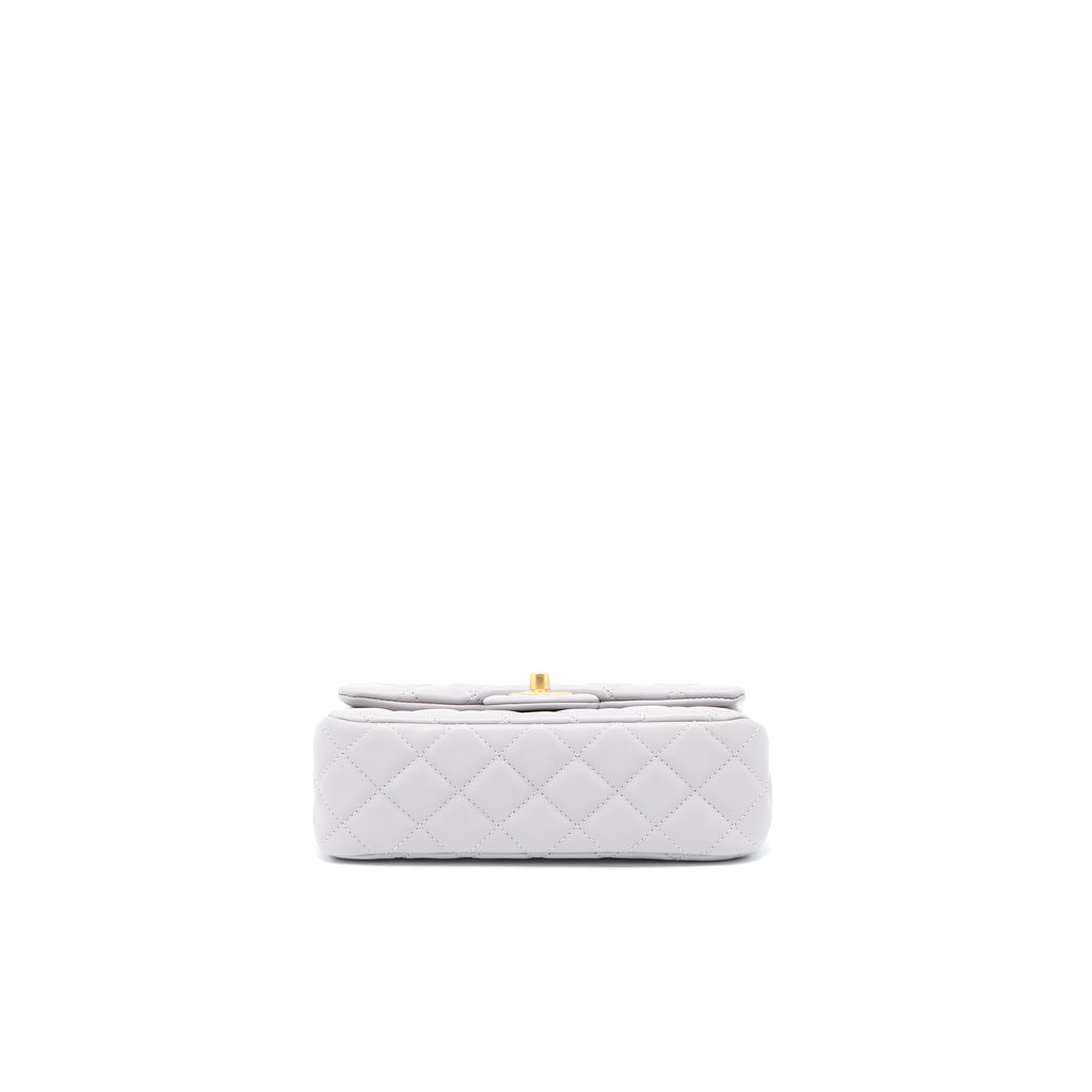 Chanel Pearl Crush Mini Rectangular Lambskin Grey Brushed (Microchip)