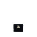 Chanel Flap Card Holder Giant CC Logo Velvet Black L
