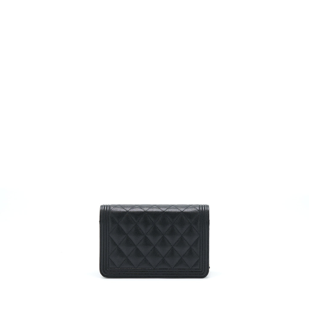 Chanel Boy Wallet On Chain Caviar Black L